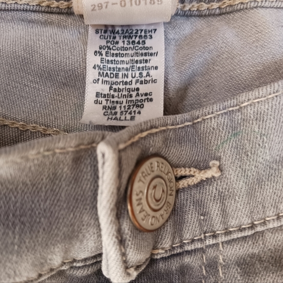 Exclusive True Religion Halle Super Skinny Grey Denim Jeans 26 - Picture 7 of 8